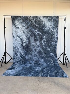 6x9 ft Charcoal Gray & White Backdrop Abstract Dyed Photography Background